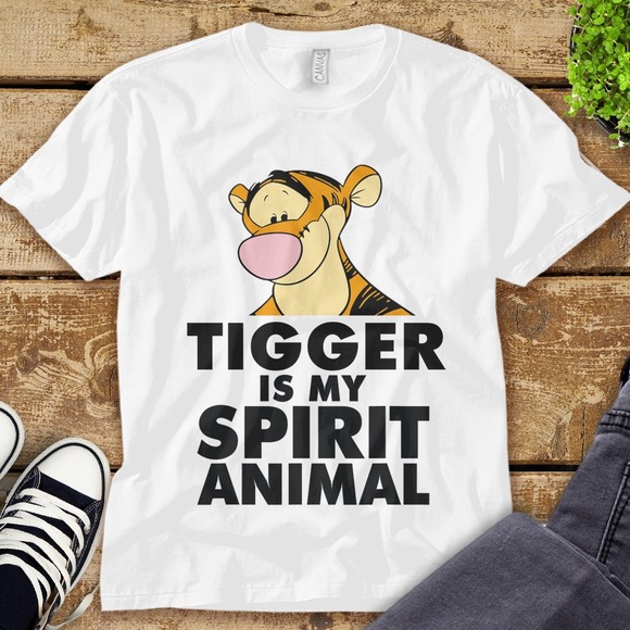 Disney Tigger Is My Spirit Animal Winnie The Pooh T-shirt Unisex Adult T-shirt - Picture 1 of 2